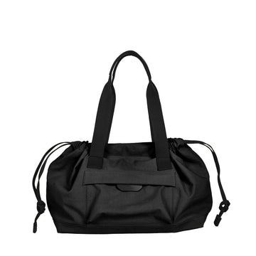 Water Repellent Nylon Vegetable Leather Trim Drawstring Large Leisure Tote Bag
