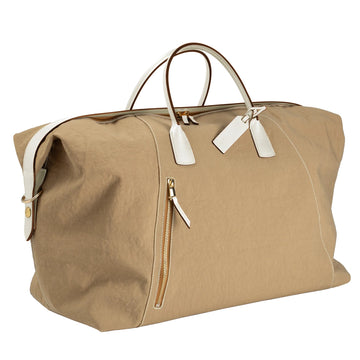 Ultra-Light Water Repellent Nylon Vegetable Leather Trim Large Capacity Tote Bag