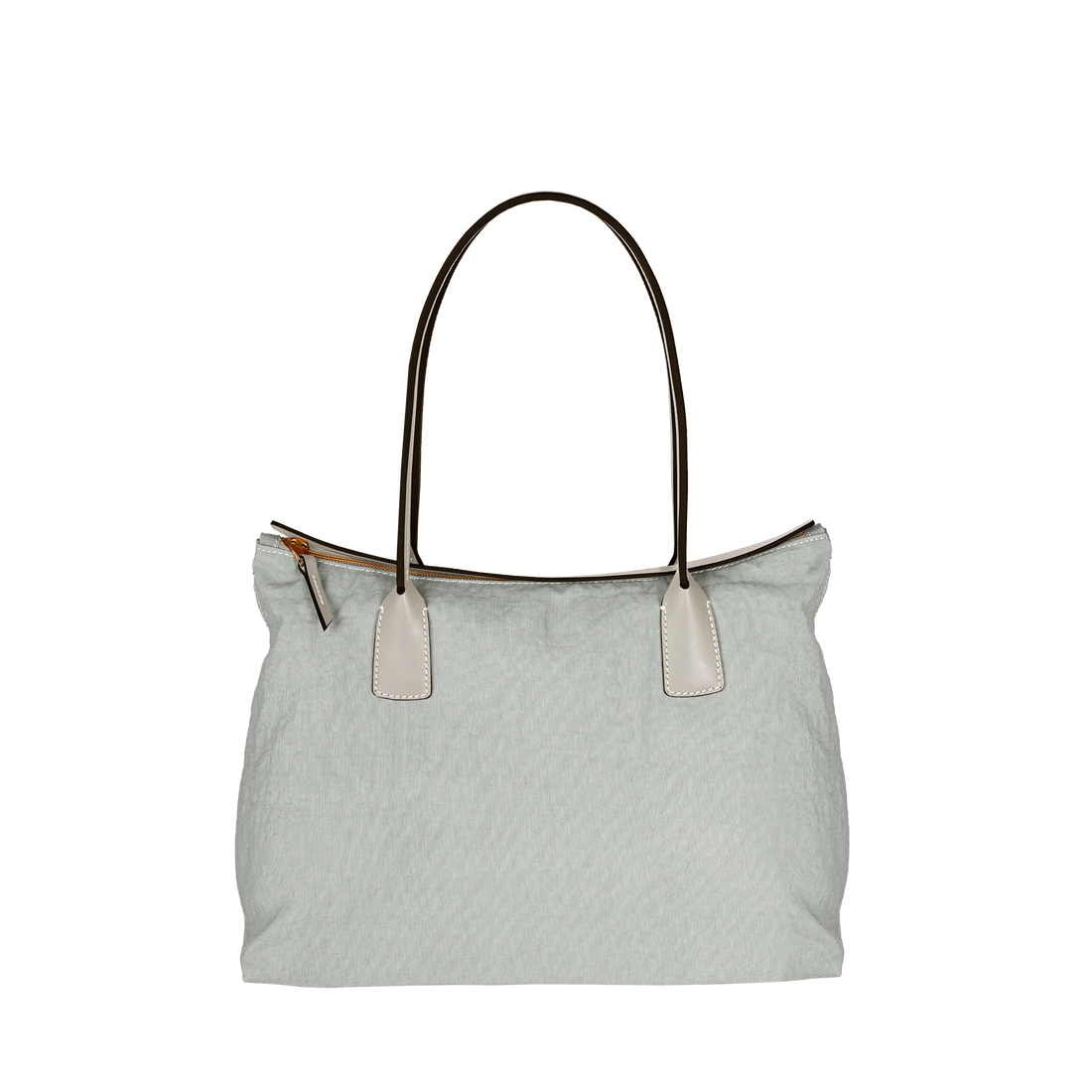 Ultra-Light Nylon Vegetable Leather Trim Zipper Office Tote Bag